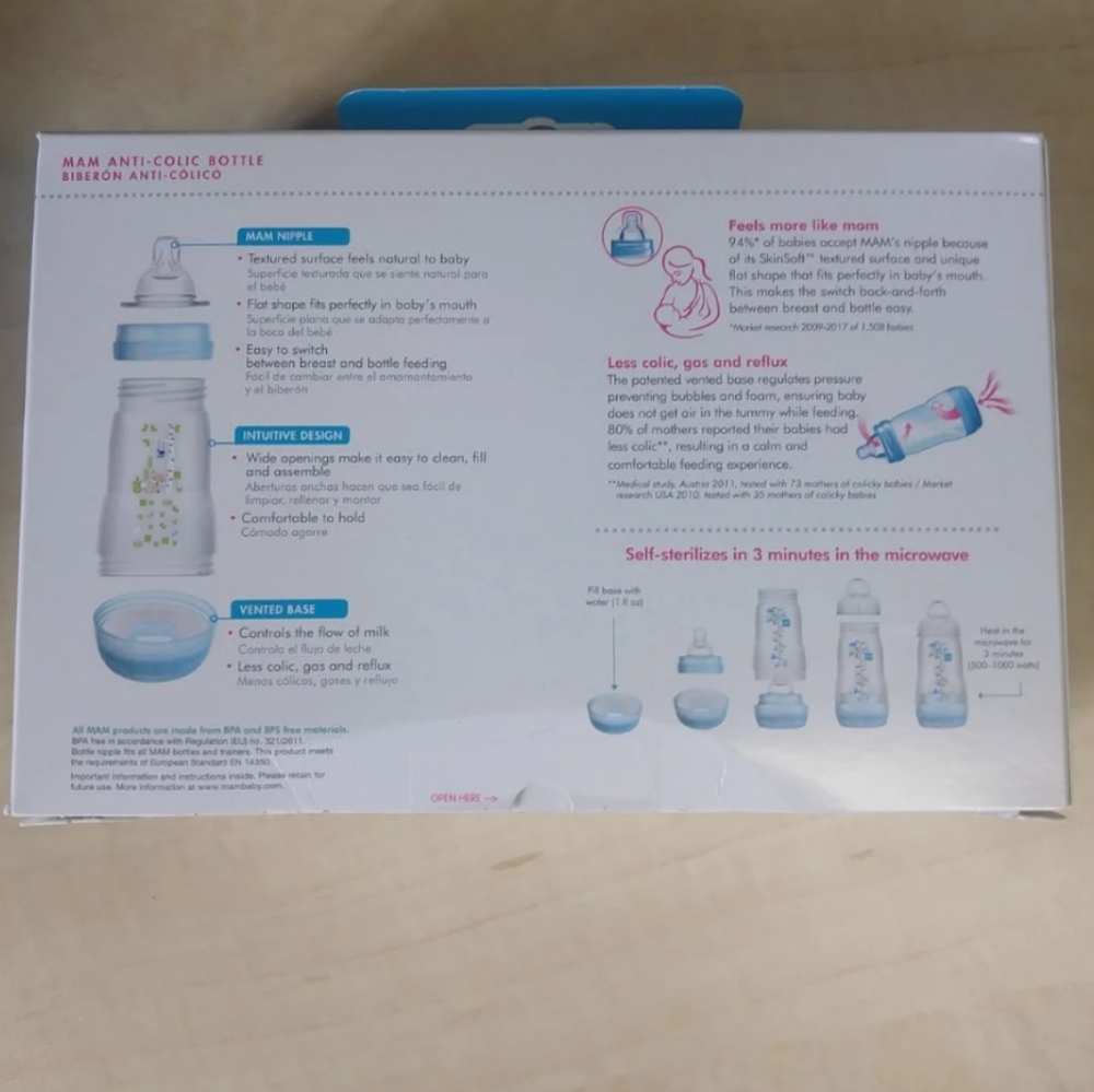 NIB MAM bottle 5oz 3 Pack Anti Colic Bottles - Picture 3 of 8